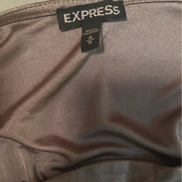 Express Shiny Shimmery Metallic Cowl Neck Halter Top Medium - Picture 7 of 13
